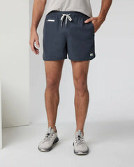 Banks Short Unlined 5" | Navy Linen Texture