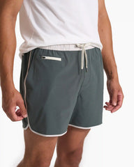 Banks Short Unlined 5" | Smoked Beryl Slub Stripe