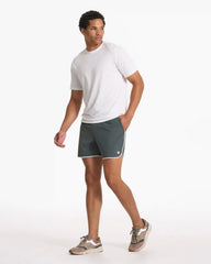 Banks Short Unlined 5" | Smoked Beryl Slub Stripe