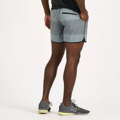 Banks Short Unlined 5" | Steel Blue Linen Texture Stripe