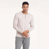Long-Sleeve Ease Performance Henley | Oyster Heather