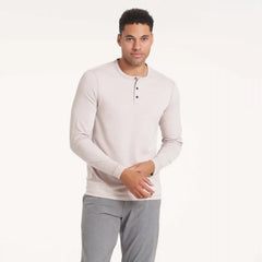 Long-Sleeve Ease Performance Henley | Oyster Heather