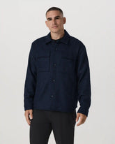 Ridge Natural Shirt Jacket | Navy Houndstooth