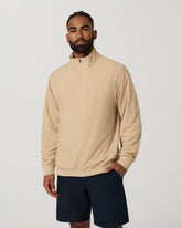 Venture Quarter Zip | Khaki Linen Texture