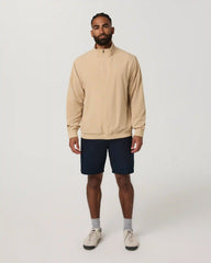 Venture Quarter Zip | Khaki Linen Texture