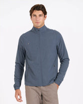 Venture Track Jacket | Navy Linen Texture