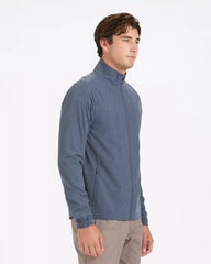 Venture Track Jacket | Navy Linen Texture