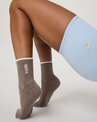 Half Crew Gripper Sock | Smokey Taupe