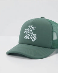 The Rise The Shine Trucker Hat | Agate Green