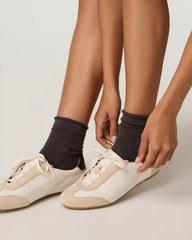 Quarter Crew Pointelle Sock | French Roast