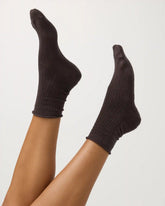 Quarter Crew Pointelle Sock | French Roast