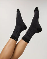 Micro Stripe Crew Sock | Black