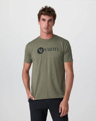 V1 Vuori Wordmark Logo Tee | Moss Green Heather