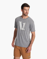 V1 Logo Tee | Premium Heather/White