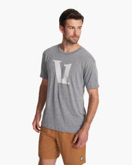 V1 Logo Tee | Heather Grey/White