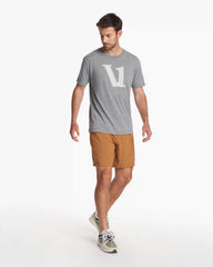 V1 Logo Tee | Heather Grey/White