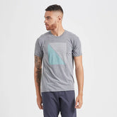 Diagonal Waves Tee | Heather Grey