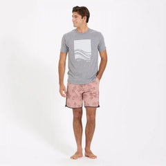 Wave Block Tee | Heather Grey