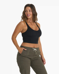 Halo Performance Crop | Black Heather
