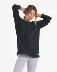 Long-Sleeve Feather Tee | Washed Black