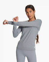 Long Sleeve Lux Crew | Flint Heather