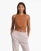 Cove High Neck Tank | Dark Palo Santo Heather