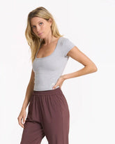 Short Sleeve Halo Crop | Pale Grey Heather