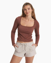Long Sleeve Sunrise Square Neck | Hazelnut