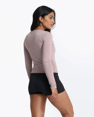 Long-Sleeve Coast Crop Crew | Umber