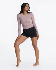 Long-Sleeve Coast Crop Crew | Umber