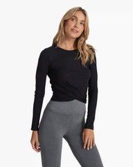 Long Sleeve Cove Twist Tee | Black