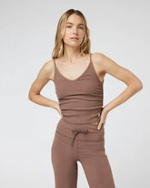 Rib Ruched Tank | Clove