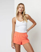 Rib Ruched Tank | White