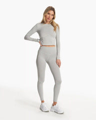 Long Sleeve Textured Chilled Out Top | Houndstooth