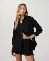 Trestles Twill Button Up | Black