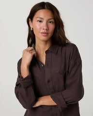 Trestles Twill Button Up | French Roast