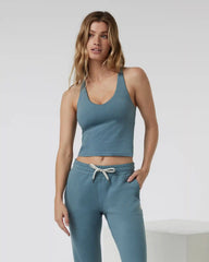 Halo Performance Crop 2.0 | Smoke Blue Heather