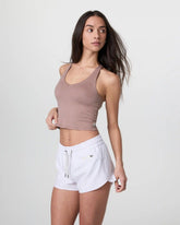 Halo Performance Crop 2.0 | Zion Rose Heather