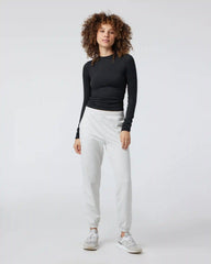 Long Sleeve Halo Ruched Tee | Black Heather