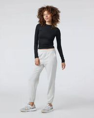 Long Sleeve Halo Ruched Tee | Black Heather