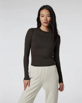 Long Sleeve Halo Ruched Tee | Dark Java Heather