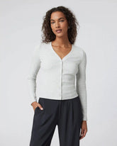 Long Sleeve Pose Cardigan | White Heather Grey