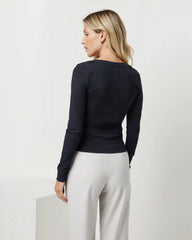 Long Sleeve Pose Henley | Black