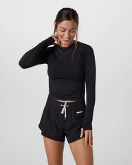 Long Sleeve Surge Seamless Tee | Black
