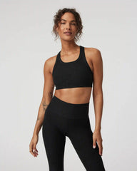 Elevation Racer Bra | Black Heather