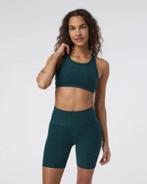 Elevation Racer Bra | Moss Heather