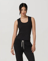 Halo Essential Scoop Tank Long | Solid Black