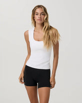 Halo Essential Scoop Tank Long | White