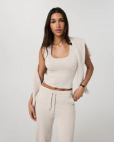 Halo Essential Scoop Tank | Ecru Heather