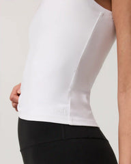 Halo Essential Scoop Tank | White Tonal